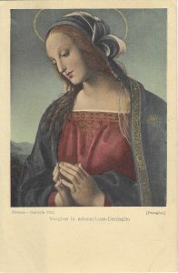 The Virgin Mary in Adoration by Painter Perugino Italy
