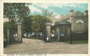 Albion News Augusta Arsenal Georgia 1920s Postcard Entrance 13648