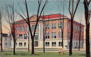 HOLLAND MICHIGAN CITY HALL POSTCARD 1910s