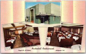 Nickodell Restaurant Hollywood California CA Dinning Room Multiview Postcard