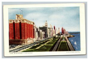 Vintage 1930's Advertising Postcard The Stevens Hilton Hotel Chicago Illinois