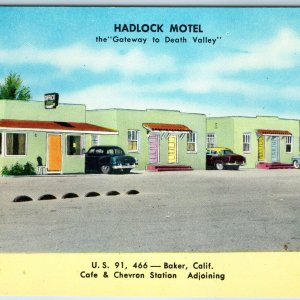 c1950s Baker, CA Hadlock Motel Cars Chrome Art PC Shini Color Colourpicture A215