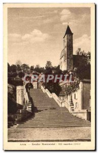 Old Postcard Auch Escaller Monumental steps