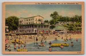 Betterton MD The Chesapeake On The Bay Maryland Beach Scene Postcard C34