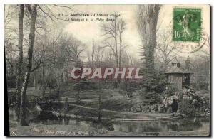 Old Postcard Asnieres Château Pouget Kiosk and water Piece