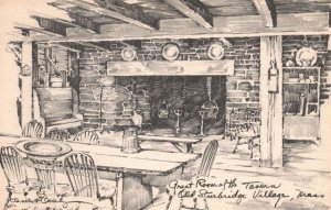 Vintage Postcard Tavern Great Room House Old Sturbridge Village Massachusetts MA