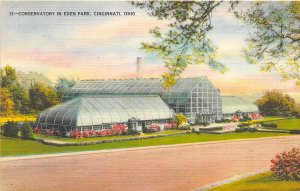 Cincinnati Ohio 1940s Postcard Conservatory in Eden Park by Kraemer Art