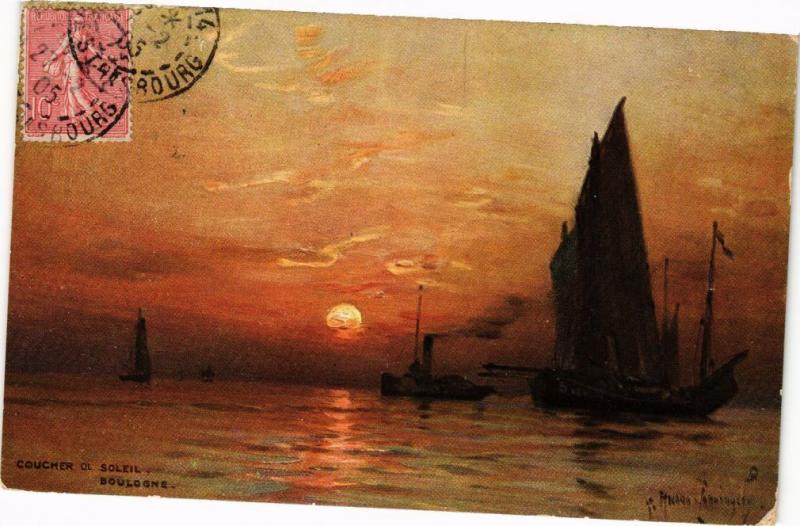 CPA Coucher Soleil BOULOGNE (129974)