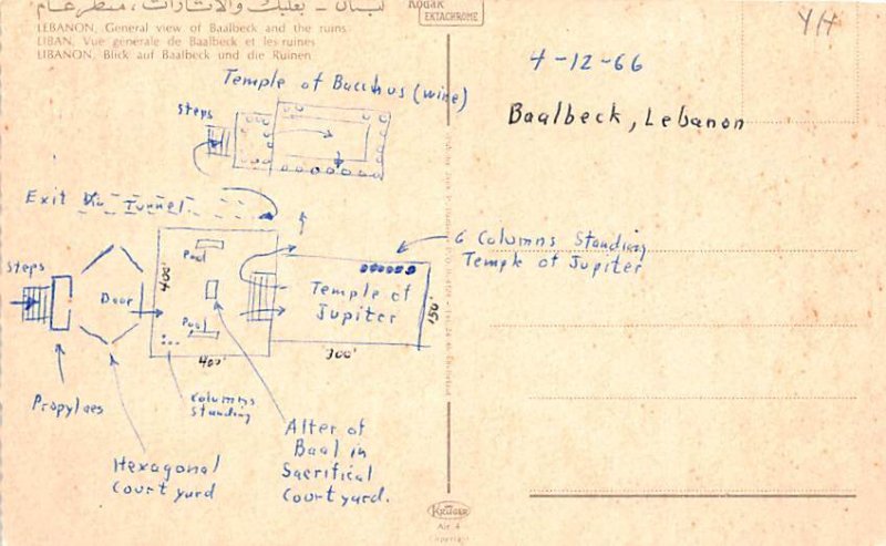 General view of Baalbeck and the Ruins Baalbek, Lebanon , Carte Postale writi...