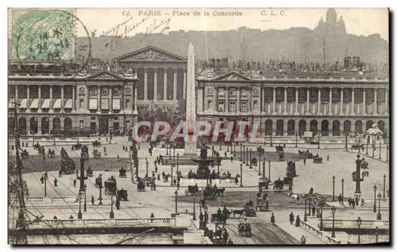 Paris Old Postcard Place de la Concorde