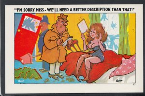 Comic Postcard - Risque / Rude / Policeman / Detective / Crime / Victim S22