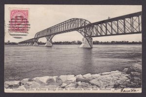 Postcard, CANADA, Montreal, Canadian Pacific Railway Bridge, St. Lawrence River