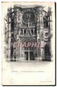 Old Postcard Senlis Western Portal of the Cathedral