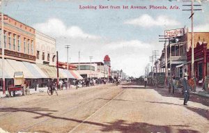 Looking East From 1st Avenue Street Scene Phoenix Arizona 1912 postcard