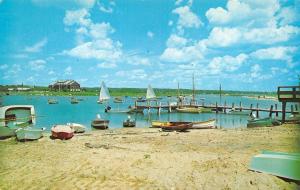 WEEKAPAUG, Westerly, RI Rhode Island  BOATS & DOCK  Yankee Magazine Ad Postcard