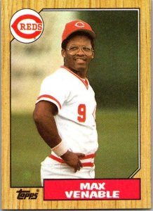 1987 Topps Baseball Card Max Venable Cincinnati Reds sk3313