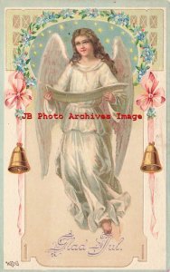 Christmas, WB & Co No 5241, Angel Reading Scroll, Art Nouveau