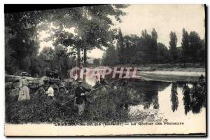 Old Postcard Fishing Fisherman Lamalou Baths The rock fishermen