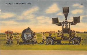 Searchlight Listening Device US Army Military World War II postcard