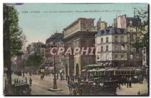Paris (1st Qualifying) Old Postcard The Grands boulevards St Denis and Porte ...
