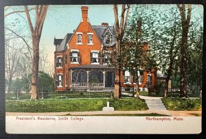 Vintage Postcard 1901-1907 Smith College President's Home, Northampton (MA)