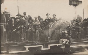 Blackpool Tram in 1916 WW1 Antique Real Photo Old Postcard