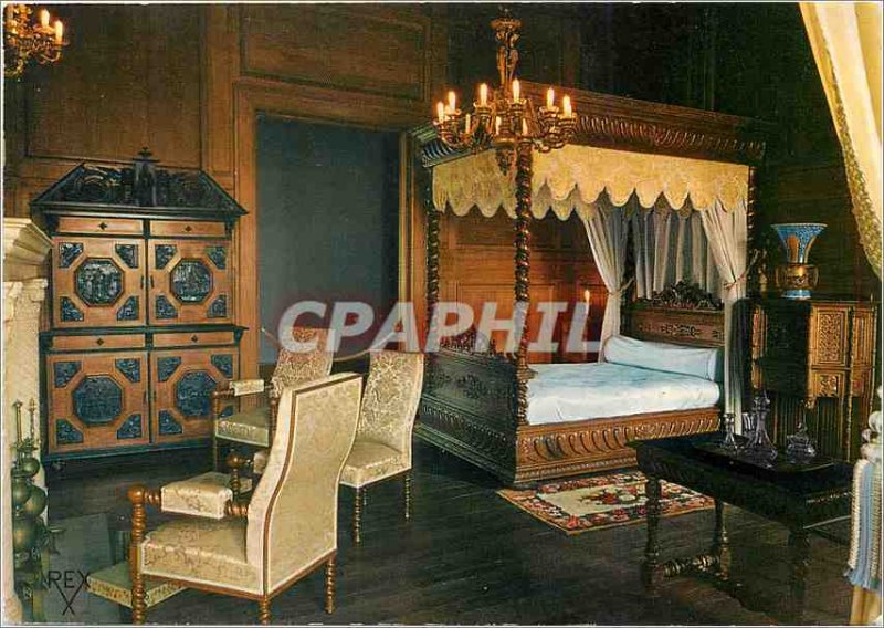 Postcard Modern Pau Pyrenees Atlantiques Chateau Bedroom of Queen Marie Ameli...