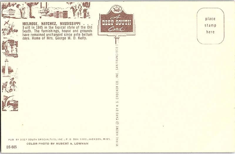 Postcard HOUSE SCENE Natchez Mississippi MS AJ5285