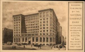 BOSTON MA National Shawmut Bank c1910 Postcard