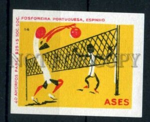 500698 PORTUGAL ASES volleyball Vintage match label