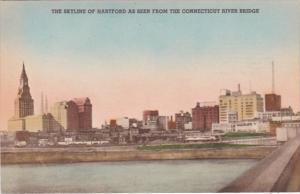 Connecticut Hartford Skyline As Seen From Connecticut River Bridge