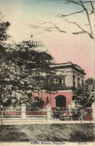 PC CPA SINGAPORE, RAFFLES MUSEUM, VINTAGE POSTCARD (b12002)