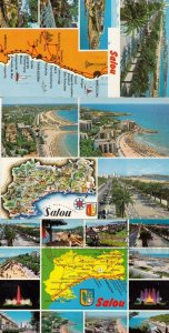 Salou Near Tarragona 3x Spanish Map Postcard s