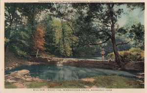 Postcard Mill Dam Wissahickon Creek Normandy Farm PA