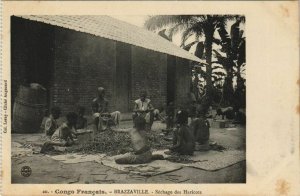 PC BRAZZAVILLE SECHAGE DES HARICOTS FRENCH CONGO (a22900)