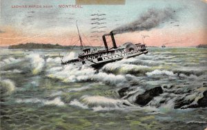 Unidentified River Steamship Through Lachine Rapids Ferry Boat Ship 