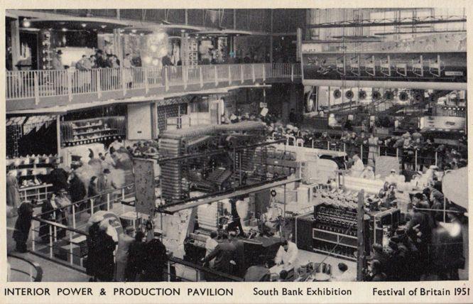 Festival Of Britain Power & Production Pavillion Exhibition London Postcard