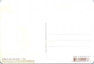 REPRO 4X6 Postcard UNITED AIR LINES ca1940's Hawaii Travel Poster AVIATION