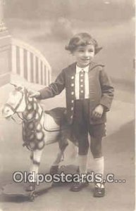 Child, Children, Rocking Horse Real Photo writing on back 