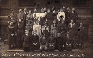 D11/ Lorain Ohio Postcard Real Photo RPPC Leiter Lorain c1910 Charleston School