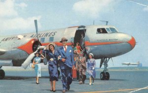 AMERICAN AIRLINES Convair Flagship Boston Passengers c1940s Vintage Postcard