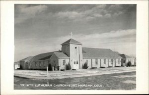 Fort Morgan Colorado CO Trinity Lutheran Church Real Photo Vintage Postcard