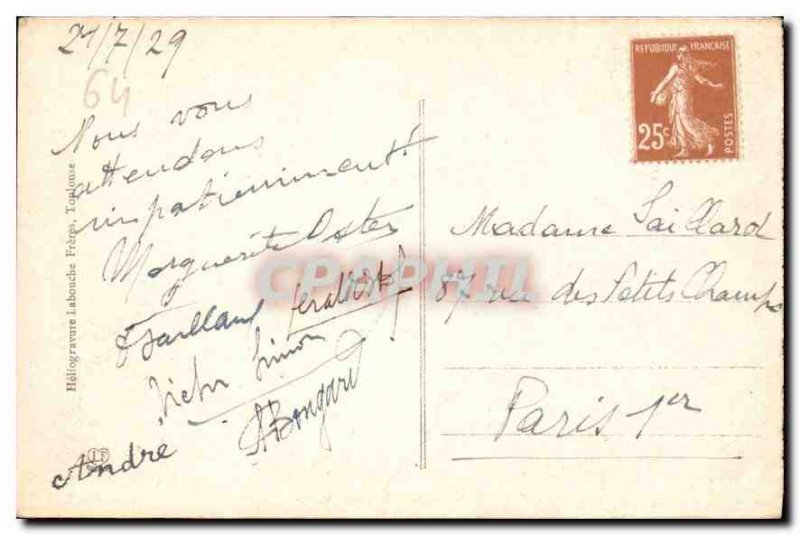 Old Postcard Cauterets Cascade Lutour or Pee Arros