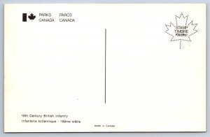 18th Century British Infantry, Vintage Parks Canada Chrome Art Postcard