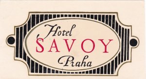 Czechoslovakia Praha Hotel Savoy Vintage Luggage Label sk3652