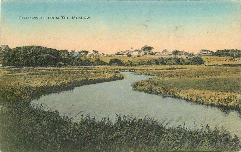 C-1910 Centerville Meadow Massachusetts hand colored Postcard 1607