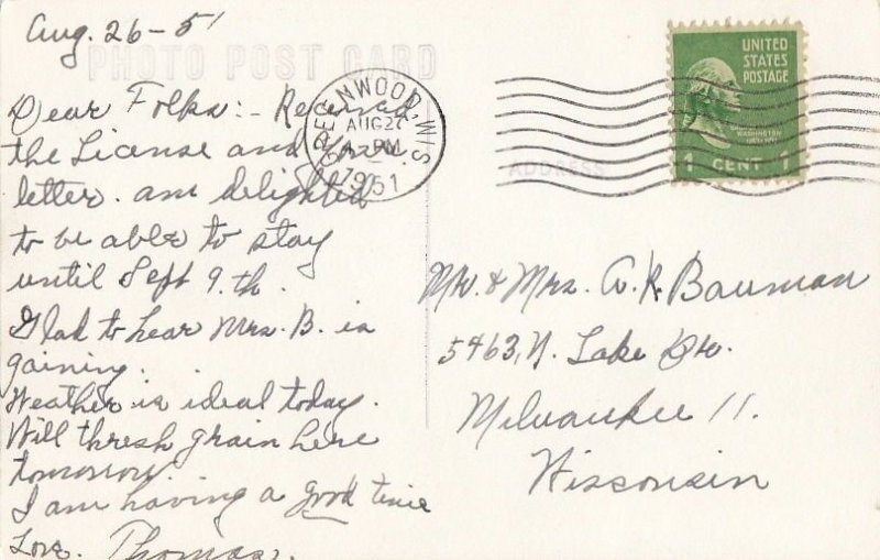 Postcard RPPC Masonic Temple Neillsville WI #1