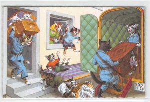Cats Moving Furniture Mainzer Belgium #4923 Vintage Fantasy Anthropomorphic
