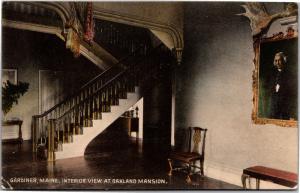 Gardiner Maine, Interior View at Oakland Mansion c1910 Vintage Postcard J10