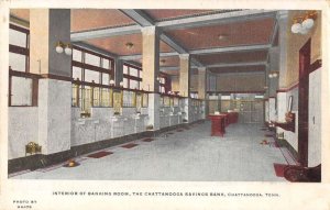 Chattanooga Tennessee Savings Bank Banking Room Interior Postcard AA27165